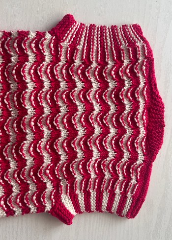 Kız Çocuk Pembe Örgü V Yaka Yelek - Görsel 5