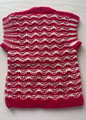 Kız Çocuk Pembe Örgü V Yaka Yelek - Görsel 4