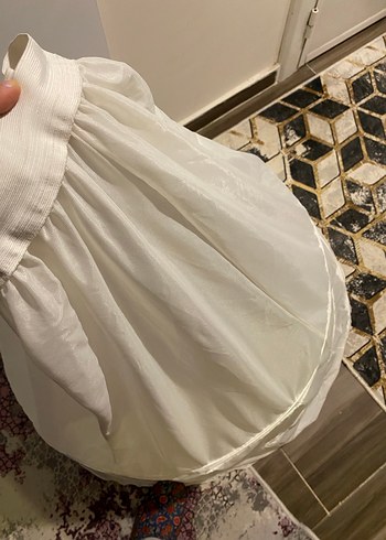 Beyaz düğün abiye tarlatanı 3 katlı - Görsel 3