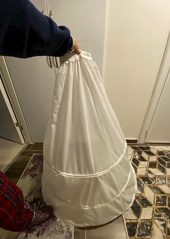 Beyaz düğün abiye tarlatanı 3 katlı - Görsel 5