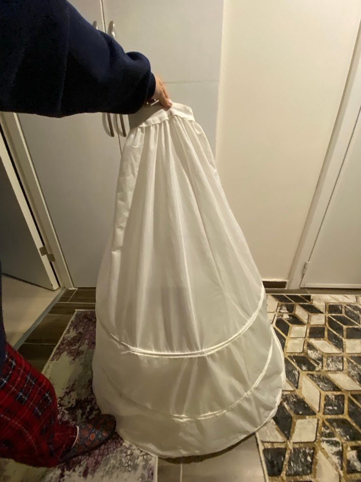 Beyaz düğün abiye tarlatanı 3 katlı - Görsel 5