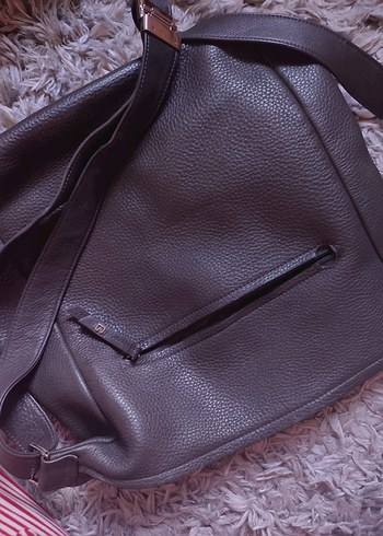 BREE Gri Kahverengi Deri Kadın Çanta - Görsel 4