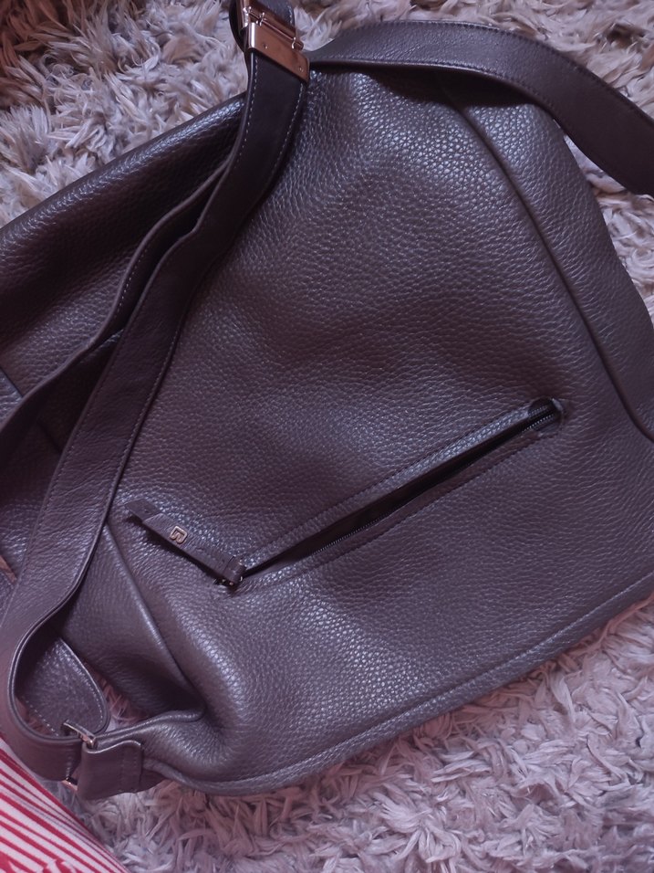 BREE Gri Kahverengi Deri Kadın Çanta - Görsel 4