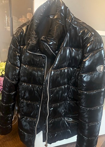 Armani Orijinal Armani Parlak Siyah Sisme Mont
