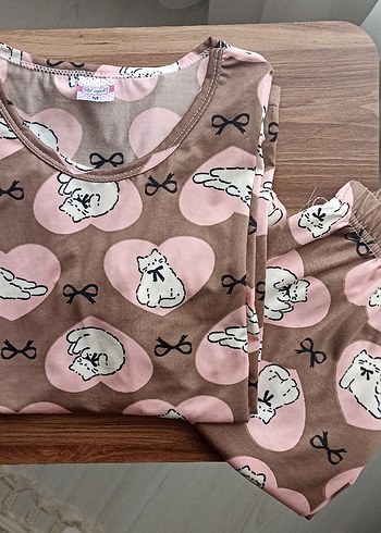 Kalpli Pembe Uzun Kollu Kadın Pijama Takımı - Görsel 2