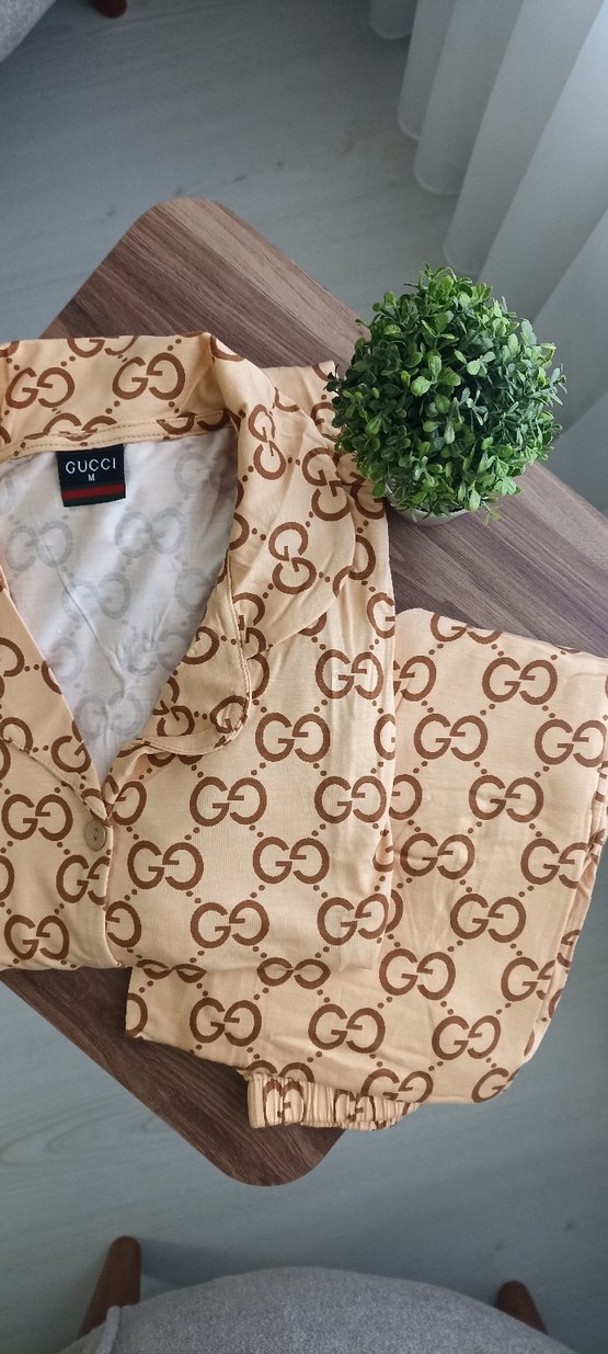 Kalpli Pembe Uzun Kollu Kadın Pijama Takımı - Görsel 4