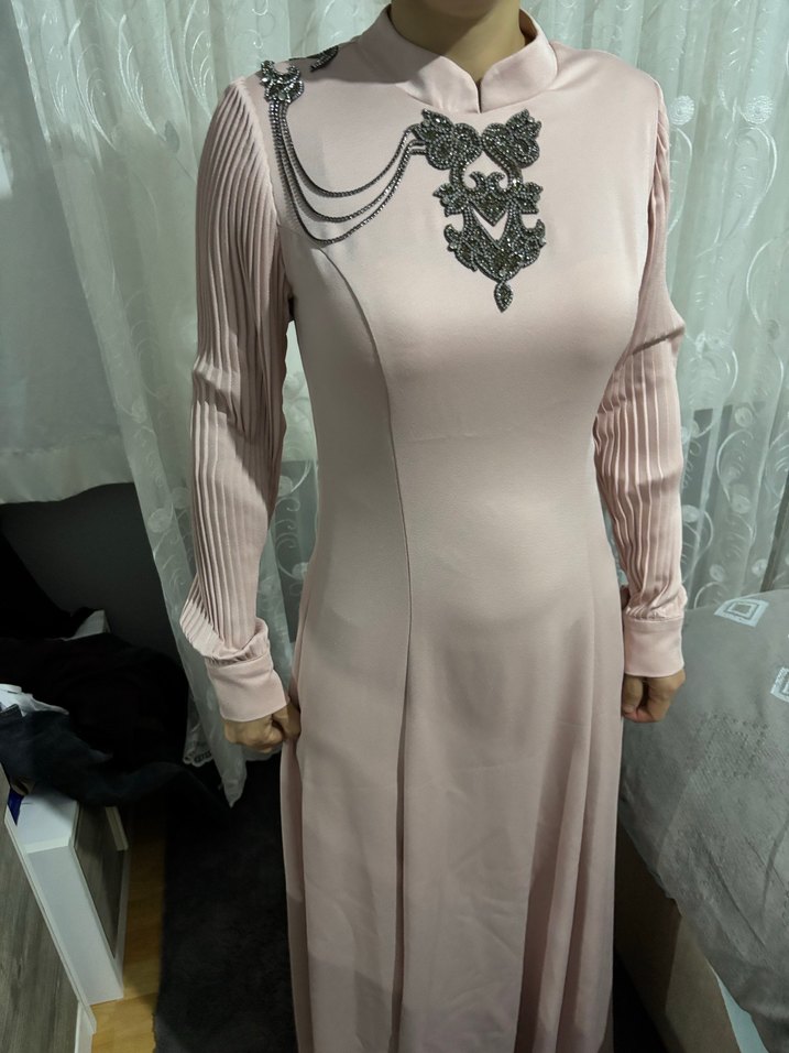 Pudra tesettür abiye - Görsel 4