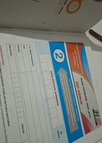 5'li AYT Eşit Ağırlık Deneme Sınavı Kitabı - Görsel 2