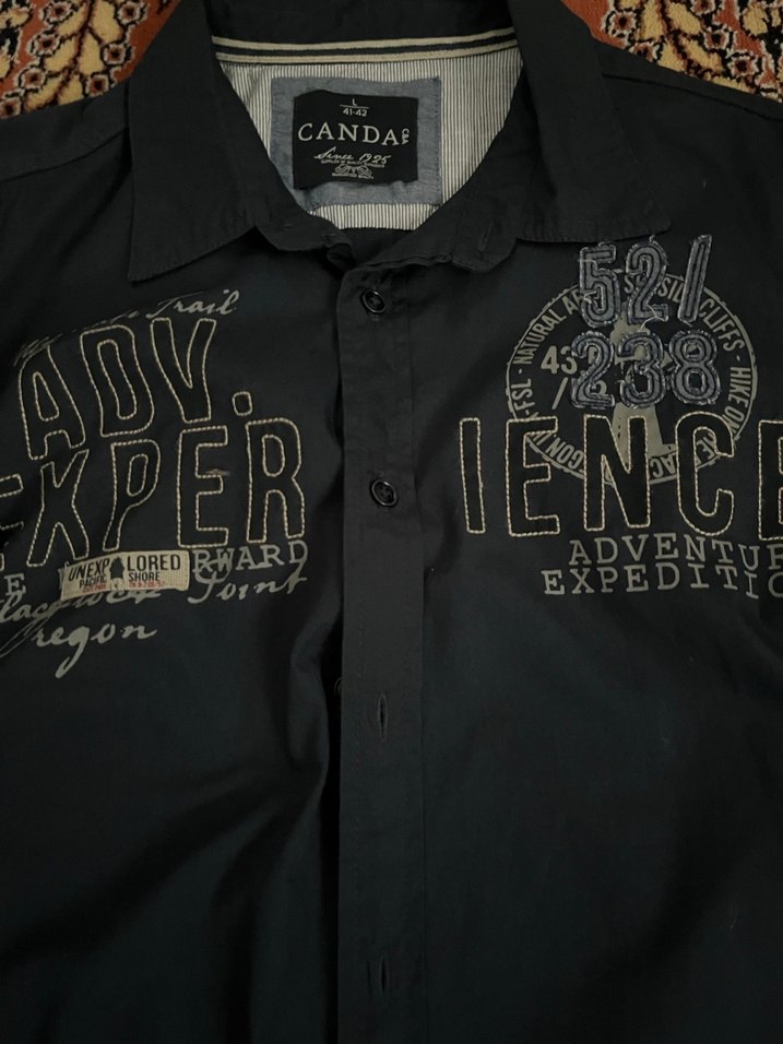 Lacivert Uzun Kollu Düğmeli Erkek Gömlek - Görsel 3