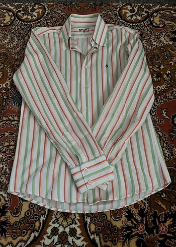 Çok Renkli Çizgili Uzun Kollu Erkek Gömlek - Görsel 3