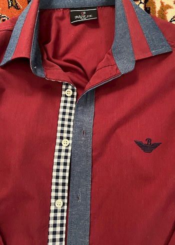 Bordo Uzun Kollu Erkek Gömlek - Görsel 3