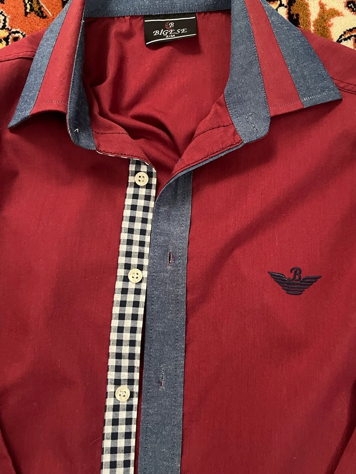 Bordo Uzun Kollu Erkek Gömlek - Görsel 3