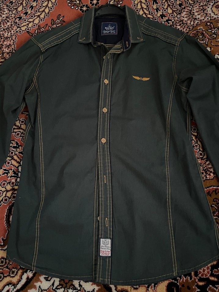 Düğmeli slim Fit Erkek Gömlek - Görsel 2