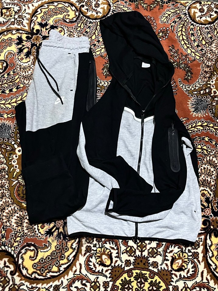 Nike tech Gri Siyah çift Fermuarlı unisex Eşofman Takımı - Görsel 2