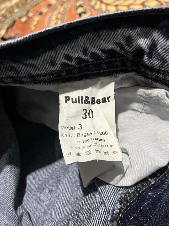 Erkek Mavi bagy Bol Kesim Kot Pantolon - Görsel 3