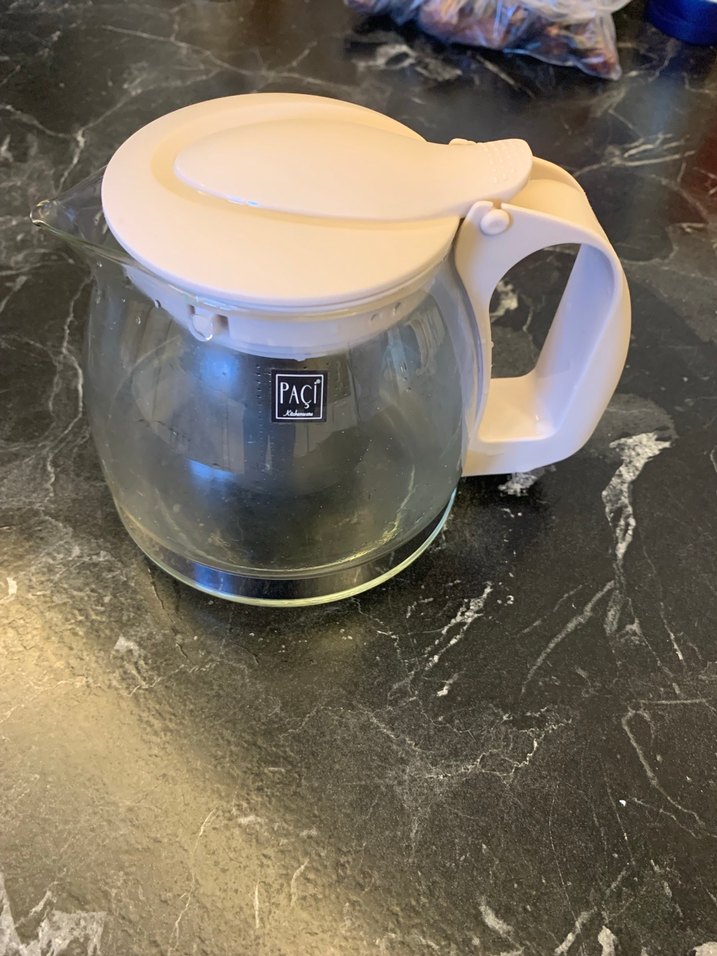 Beyaz Kulplu Cam Demlik - Görsel 5