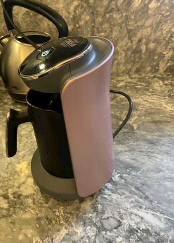 Gri Kahve Makinesi, Kahverengi Detaylı - Görsel 5