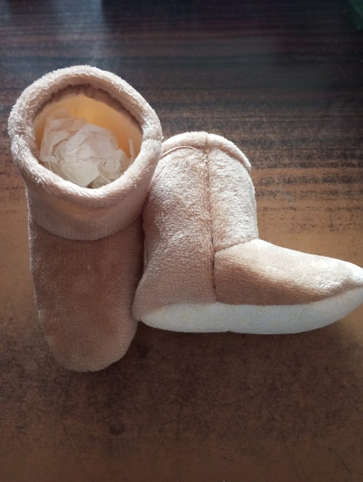 Bej Kürklü Kız Çocuk Ev Terliği - Görsel 3