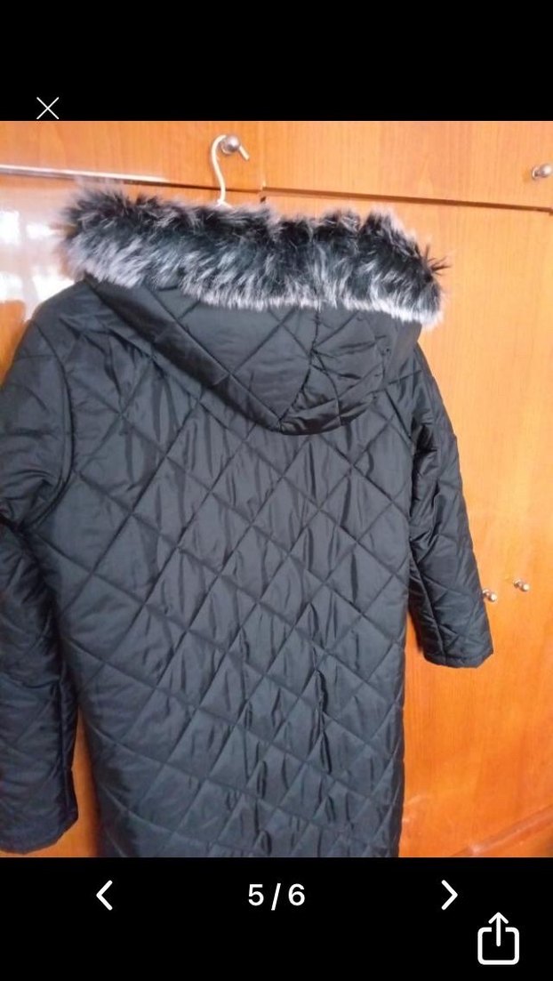 Kürk Detaylı Siyah Kadın Kışlık Mont - Görsel 2