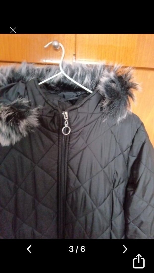 Kürk Detaylı Siyah Kadın Kışlık Mont - Görsel 5