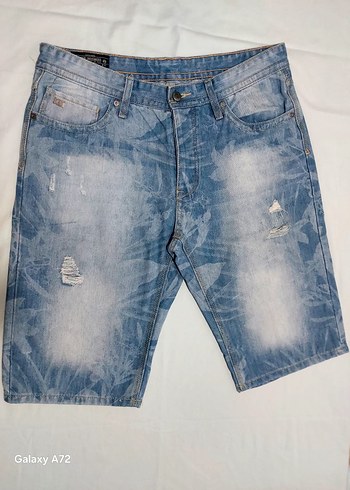 Mavi Tie-Dye Desenli Denim Şort - Görsel 2