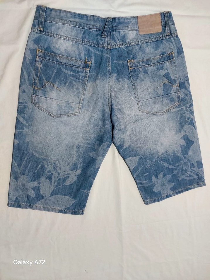 Mavi Tie-Dye Desenli Denim Şort - Görsel 3