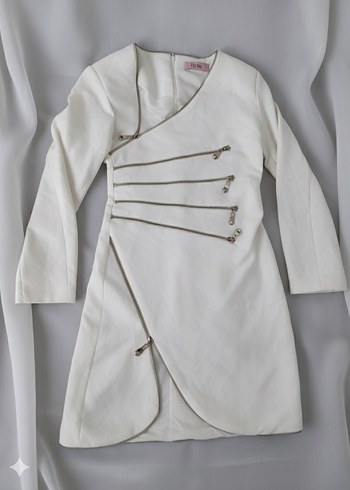 M beden beyaz şık elbise - Görsel 2