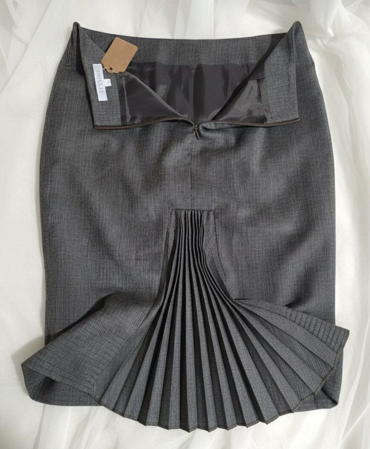 Gri Kemerli Mini Ofis Eteği s beden etiketli LUX bessini marka - Görsel 5