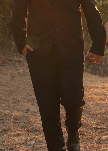 Erkek Siyah Düğmeli Takım Elbise - Görsel 12