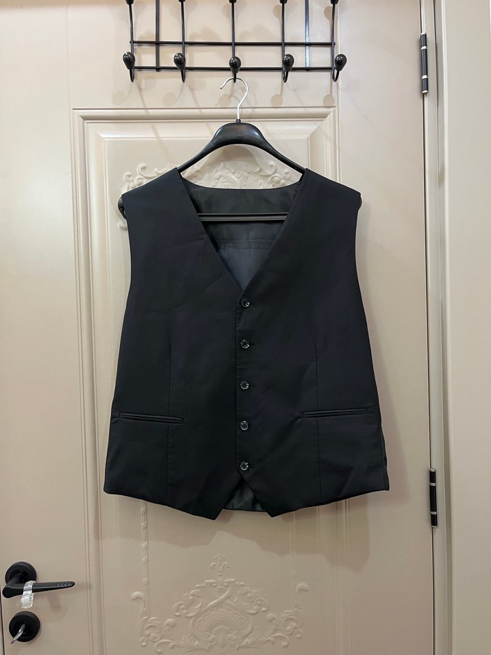 Erkek Siyah Düğmeli Takım Elbise - Görsel 5