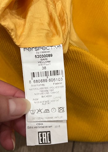 Sarı Fermuarlı Mini Etek - Görsel 7