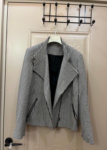 Siyah/beyaz Kareli Kadın Blazer Ceket - Görsel 2