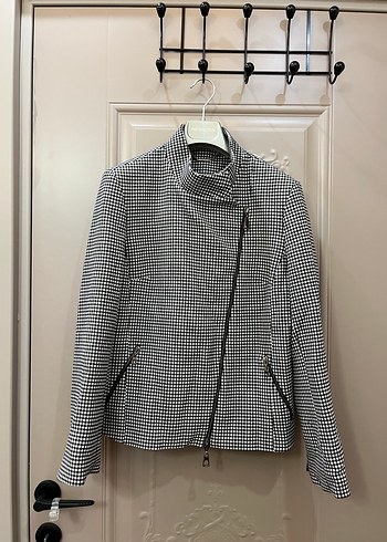 Siyah/beyaz Kareli Kadın Blazer Ceket - Görsel 5