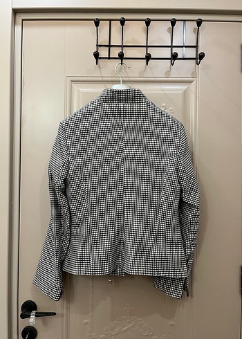 Siyah/beyaz Kareli Kadın Blazer Ceket - Görsel 6