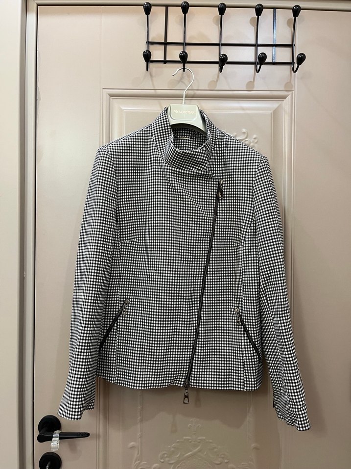 Siyah/beyaz Kareli Kadın Blazer Ceket - Görsel 5