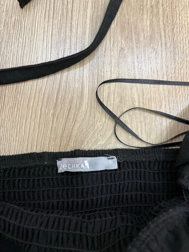 V Yakalı Siyah Mini Büstiyer - Görsel 2