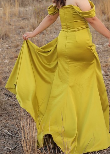 Drapeli Uzun Abiye Elbise - Görsel 2