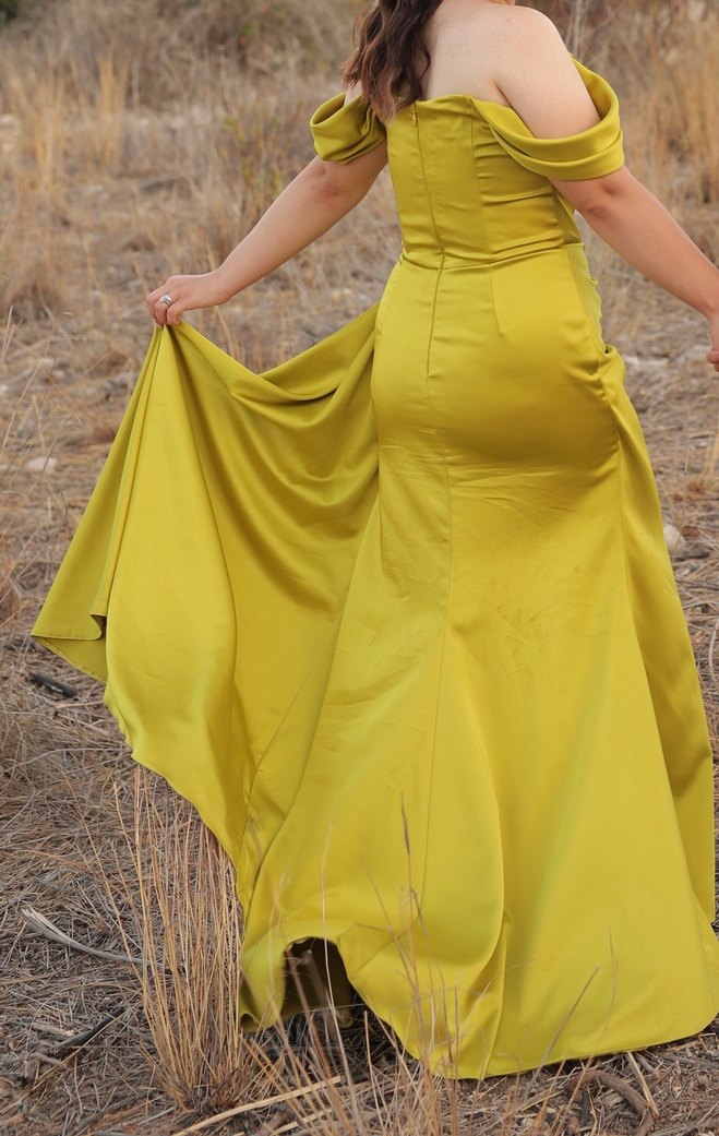 Drapeli Uzun Abiye Elbise - Görsel 2