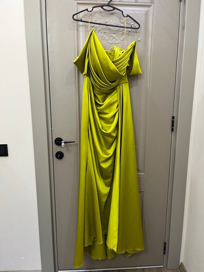 Drapeli Uzun Abiye Elbise - Görsel 3