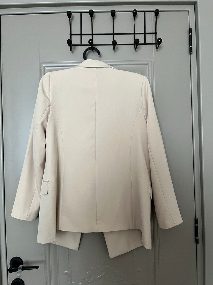 Bej Kadın Midi Blazer Ceket - Görsel 2