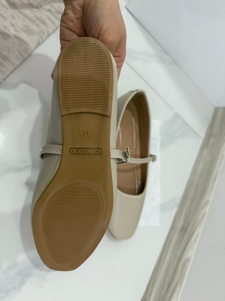 Bej Tokalı Kadın Stiletto Babet - Görsel 3