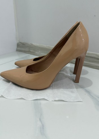 Bej Minimalist Stiletto Topuklu Kadın Ayakkabı - Görsel 3