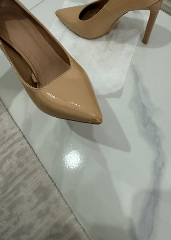 Bej Minimalist Stiletto Topuklu Kadın Ayakkabı - Görsel 6