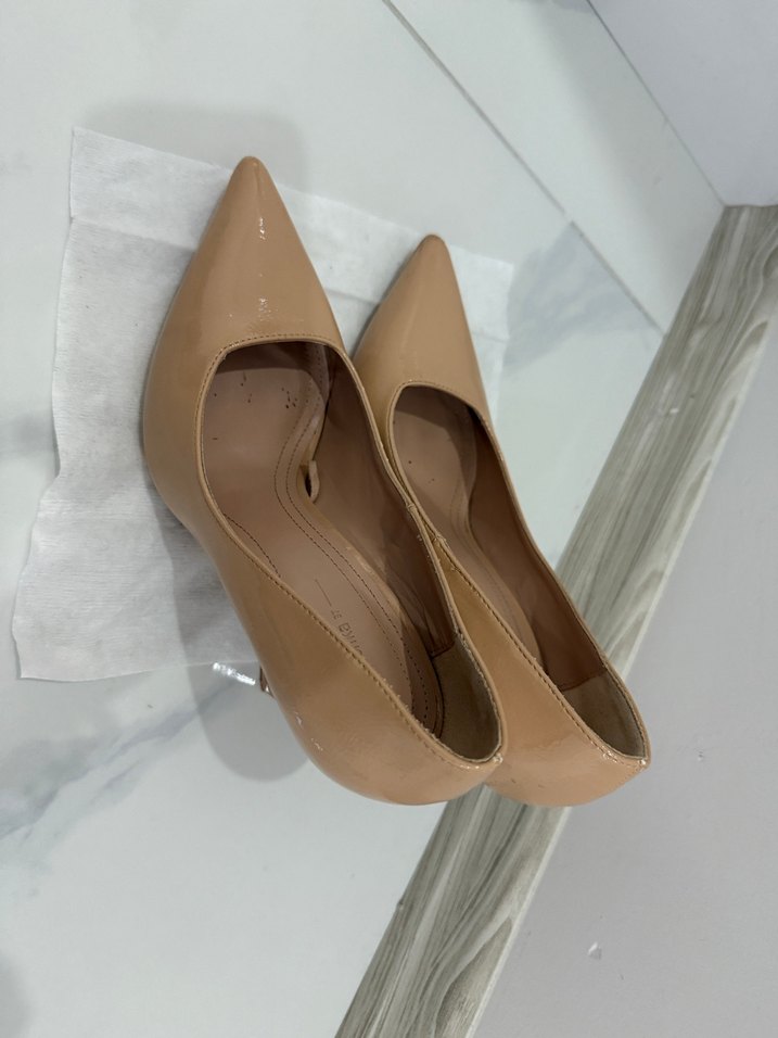 Bej Minimalist Stiletto Topuklu Kadın Ayakkabı - Görsel 4