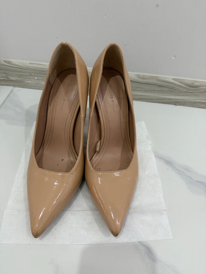 Bej Minimalist Stiletto Topuklu Kadın Ayakkabı - Görsel 2