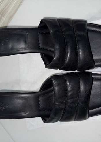 Kadın Siyah Pliseli Stiletto Terlik - Görsel 3