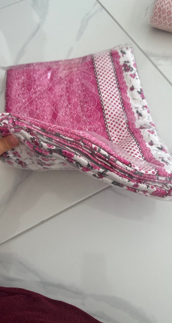 Dantel Detaylı Pembe Bohem Kadın Şal - Görsel 3