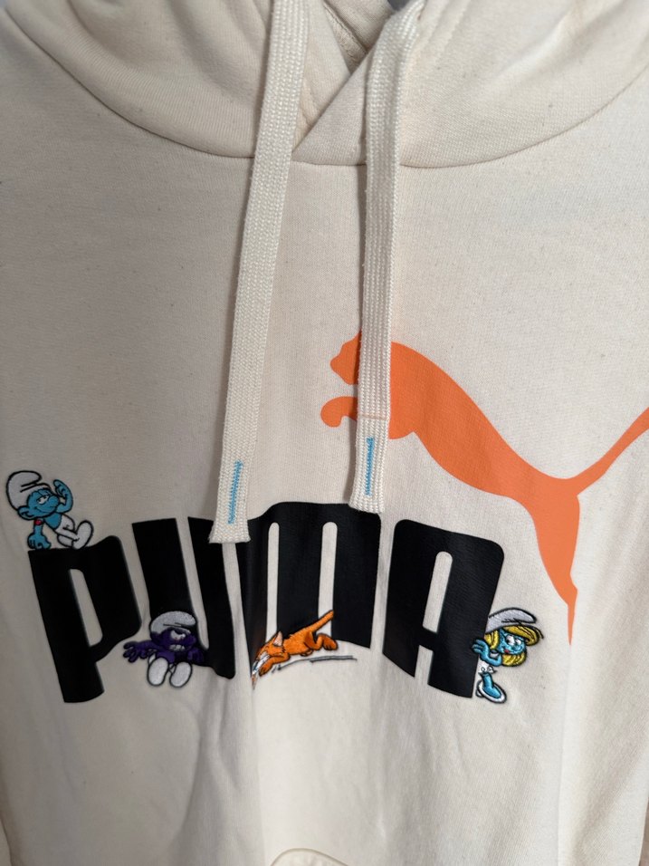 Beyaz Puma Baskılı Fermuarlı Sweatshirt - Görsel 2