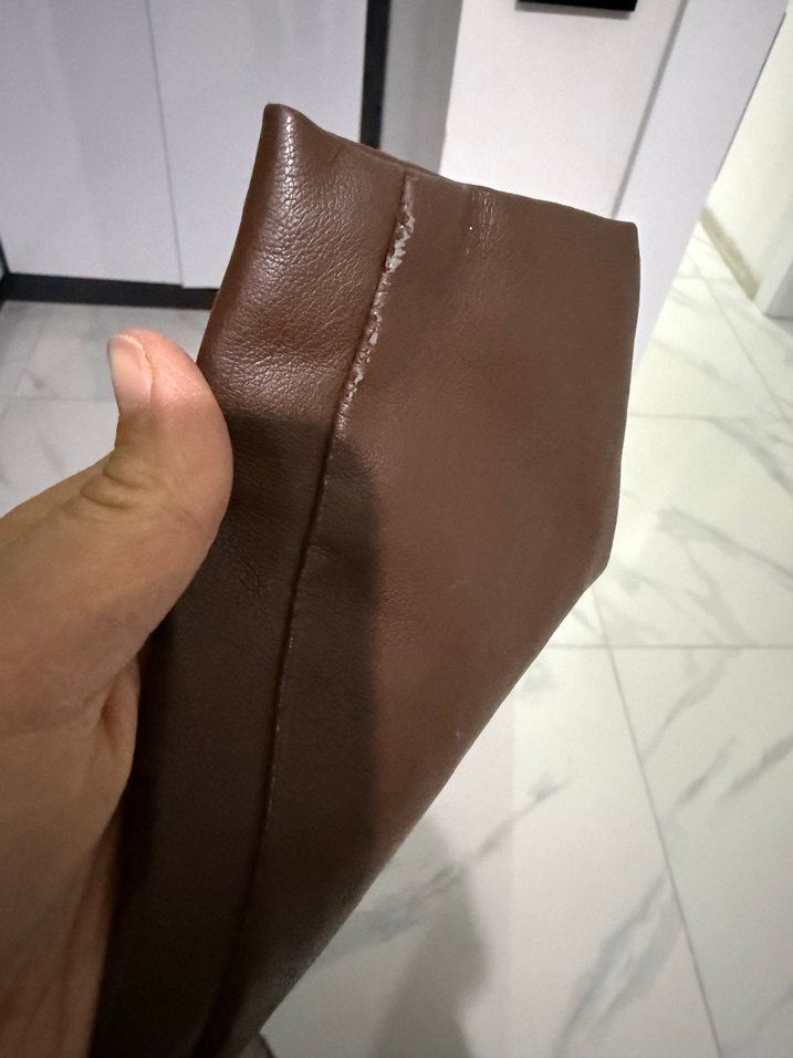 Kahverengi Deri Biker Ceket - Görsel 3