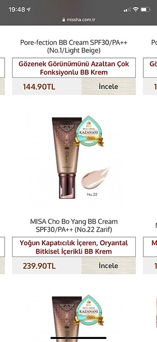 Beden ten rengi Renk CHO BO YANG BB CREAM 22 numara